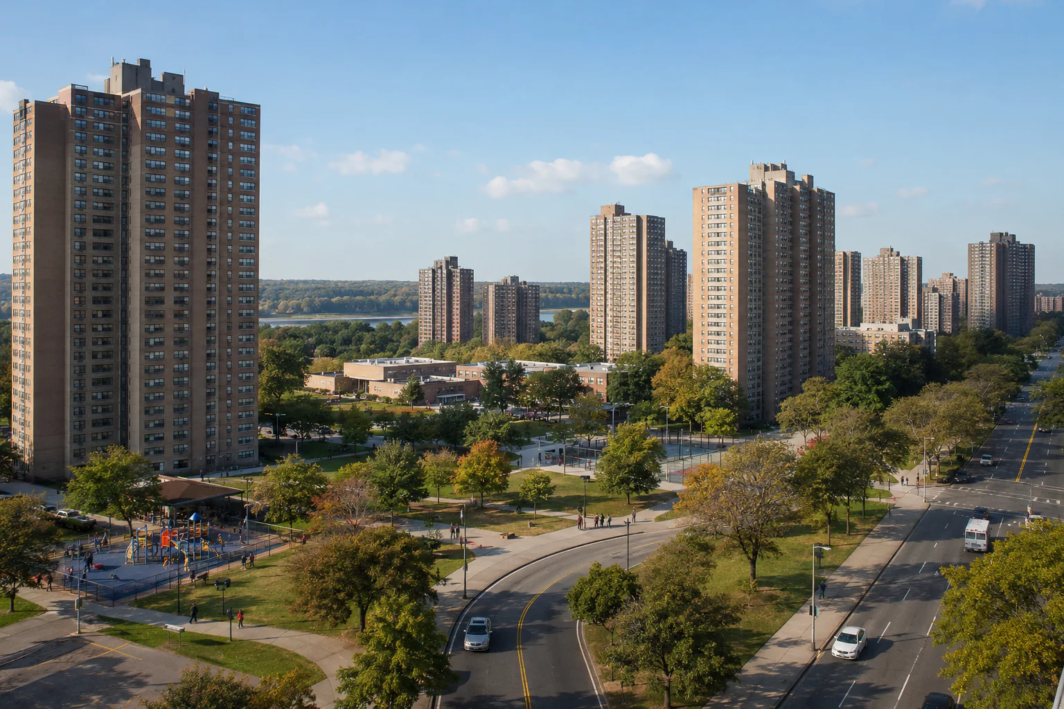 Vista de Co-op City, Bronx, Nueva York