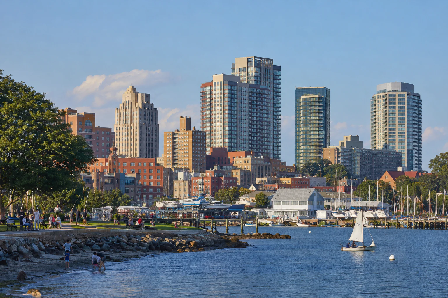 Vista de New Rochelle, Nueva York