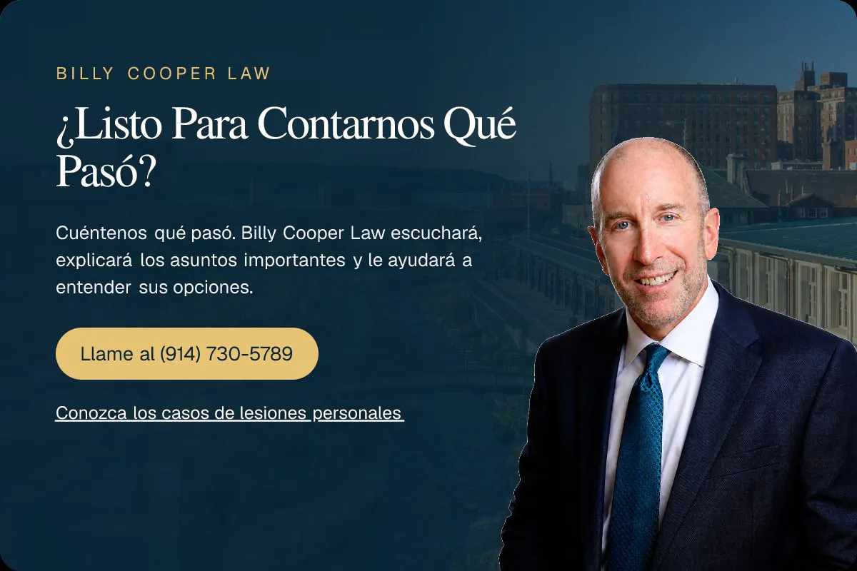 Billy Cooper Law: consulta gratuita sobre lesiones en Yonkers NY. Llame al (914) 730-5789.
